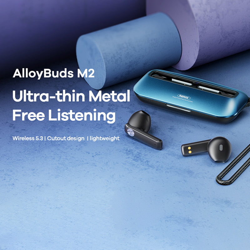 Bezdrátová Bluetooth sluchátka REMAX AlloyBuds M2 TWS IPX6 vodotěsná hudební HD sluchátka pro volání Bezdrátová Bluetooth sluchátka REMAX AlloyBuds M2 TWS IPX6 vodotěsná hudební HD sluchátka pro volání